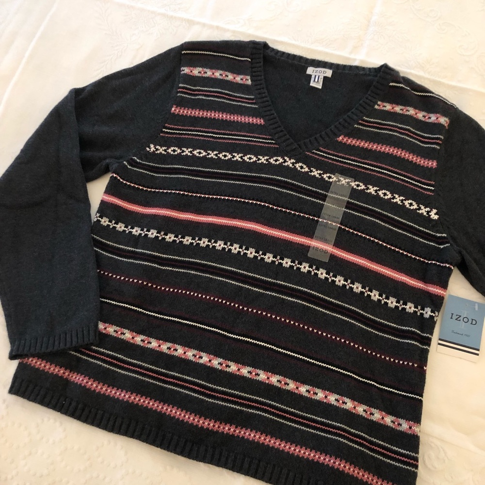 Izod Vintage ‘04 Autumn Retreat Sweater in Charcoal, never worn, size XL (NWOT)